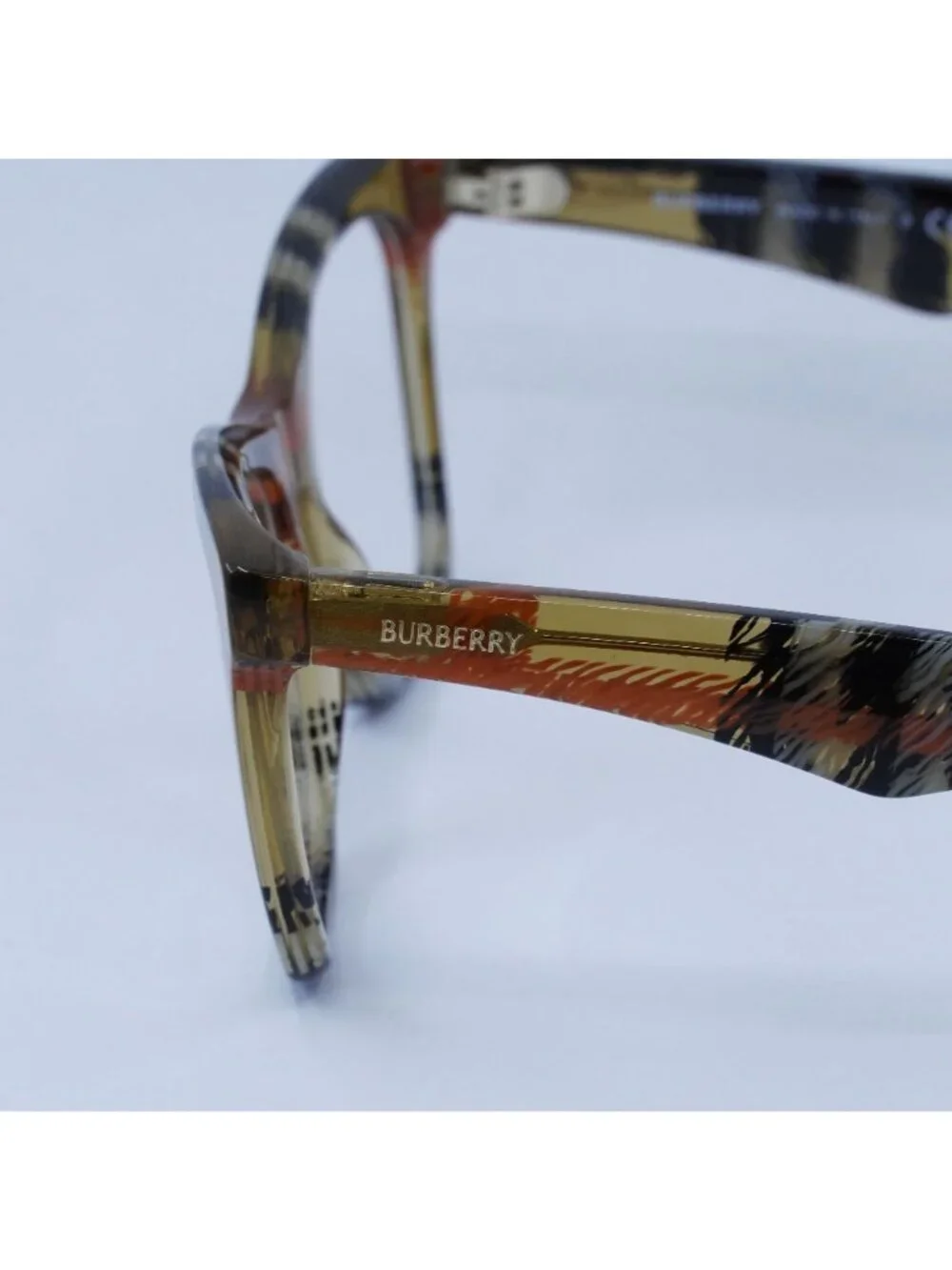 Burberry BE2416 4146 Eyeglasses Check Sand 52mm Cat Eye Frame